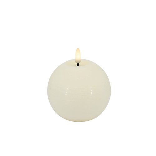 Candela Lights LED kuglelys ægte voks fjernstyret 8x7 cm creme rustik