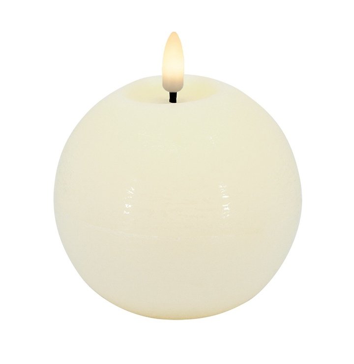 Candela Lights by LC Home LED ball candle real wax remote controlled 10x8,5 cm cream - Pic 1