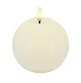 Candela Lights by LC Home Bougie sphérique LED en cire véritable télécommandée 10x8,5 cm crème