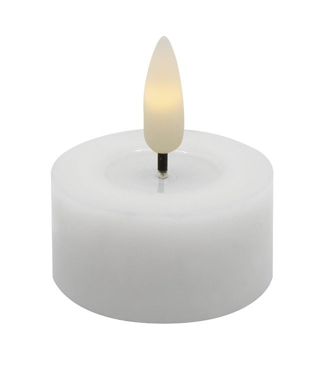 Candela Lights LED Teelicht Echtwachs fernbedienbar 4,5x2,5 cm 2er Set winter white glatt - Pic 1