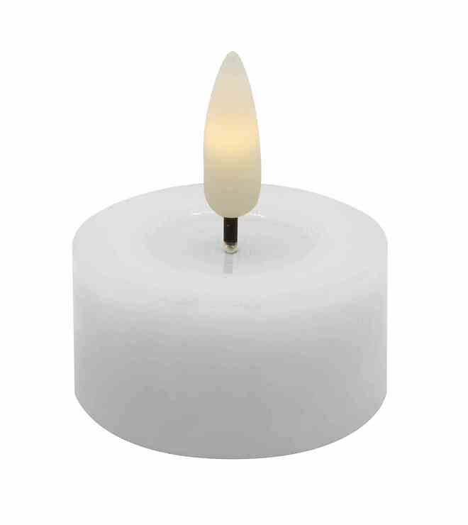 Candela Lights by LC Home LED Echtwachs Teelicht fernbedienbar 4,5x2,5 cm 2er Set weiß - Pic 1