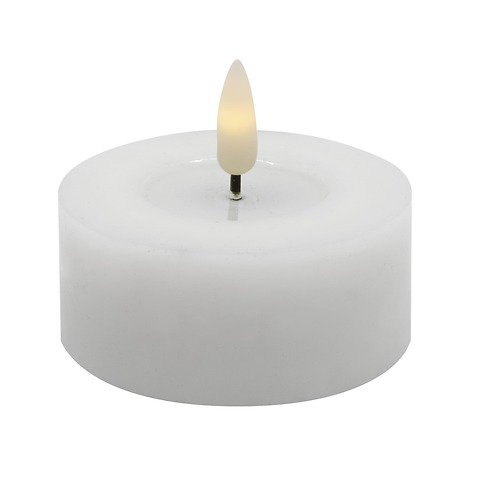 Candela Lights by LC Home Bougie à chauffe-plat LED en cire véritable, télécommandable 6,8x3 cm, lot de 2, blanc