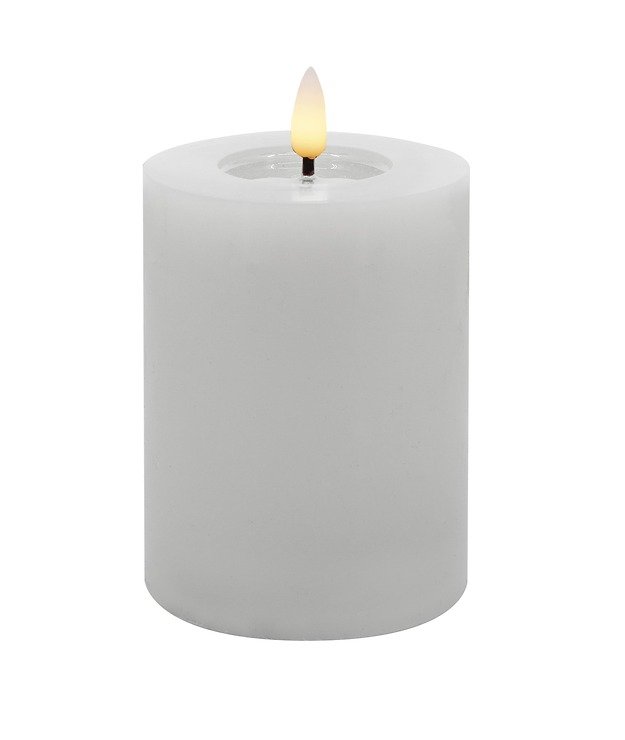 Candela Lights by LC Home Vela LED de cera real con mando a distancia 7,5x10 cm blanca - Pic 1