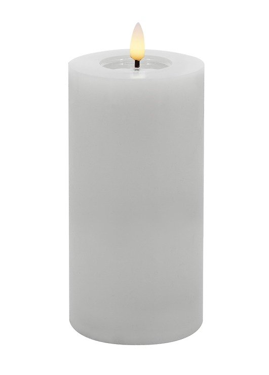 Candela Lights by LC Home Vela LED de cera real con mando a distancia 7,5x15 cm blanca - Pic 1