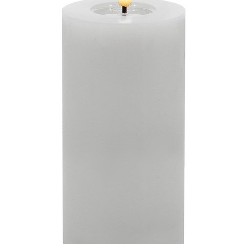 Candela Lights by LC Home Vela LED de cera real con mando a distancia 7,5x15 cm blanca