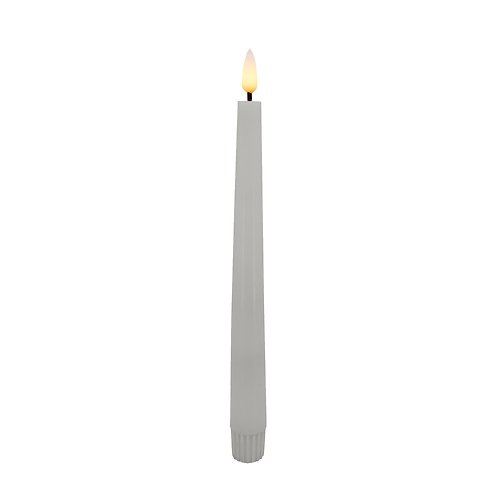 Candela Lights LED Dinnerkerze Echtwachs fernbedienbar 2er Set 2,2x17,5 cm winter white glatt