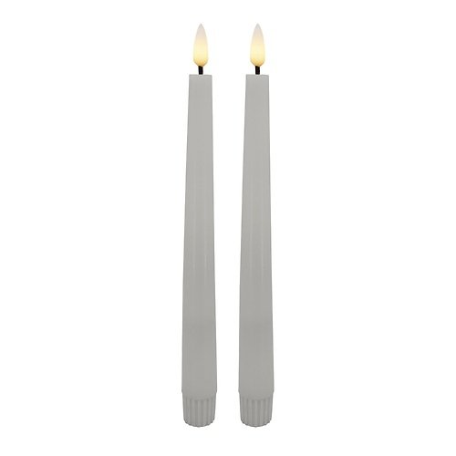 Candela Lights LED Dinnerkerze Echtwachs fernbedienbar 2er Set 2,2x17,5 cm winter white glatt
