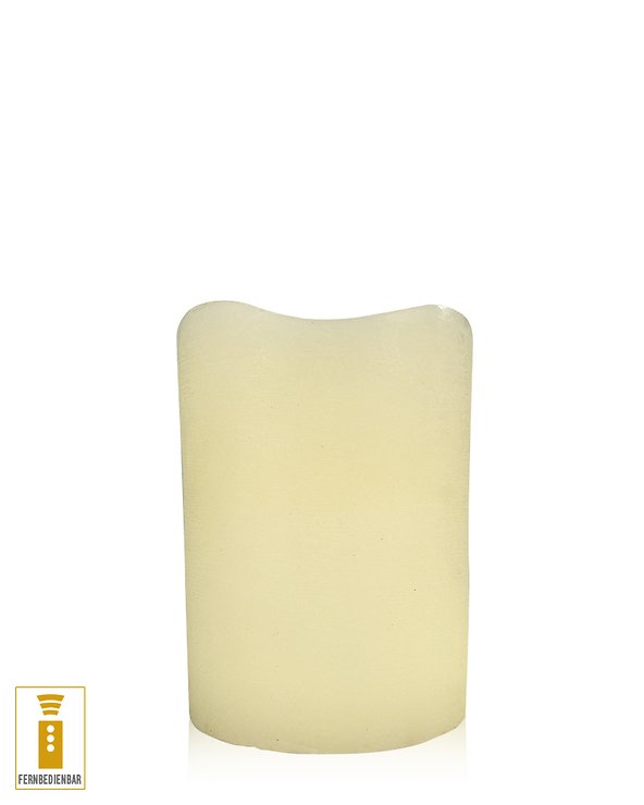 Lichtdekor LED Echtwachskerze 15 x 20 cm Timer Fernbedienung elfenbein - Thumbnail 1