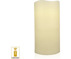Lichtdekor LED Kerze Außen 10 x 20 cm Timer Fernbedienung elfenbein