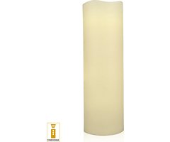 Lichtdekor LED Kerze Außen 10 x 45 cm Timer Fernbedienung elfenbein