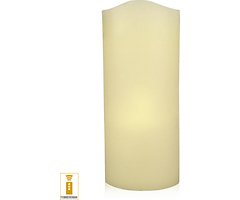 Lichtdekor LED Kerze Außen 15 x 45 cm Timer Fernbedienung elfenbein