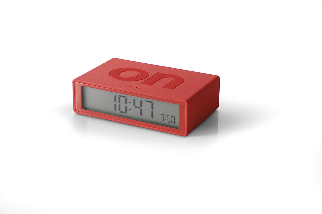Lexon LCD Wecker FLIP dunkelrot - Pic 1
