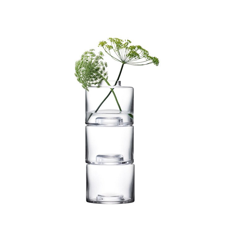 LSA Vase Stack Trio 30 cm Glas klar - Thumbnail 2