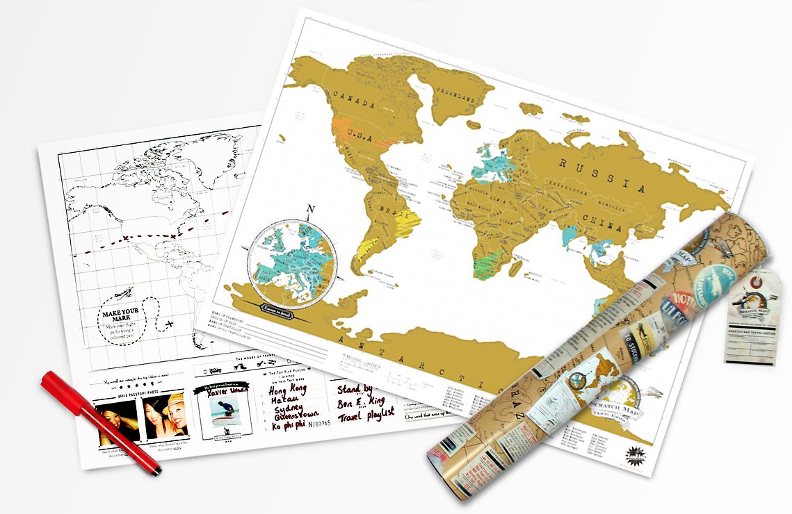 Luckies Rubbel Weltkarte Scratch Map Travel Edition - Thumbnail 3