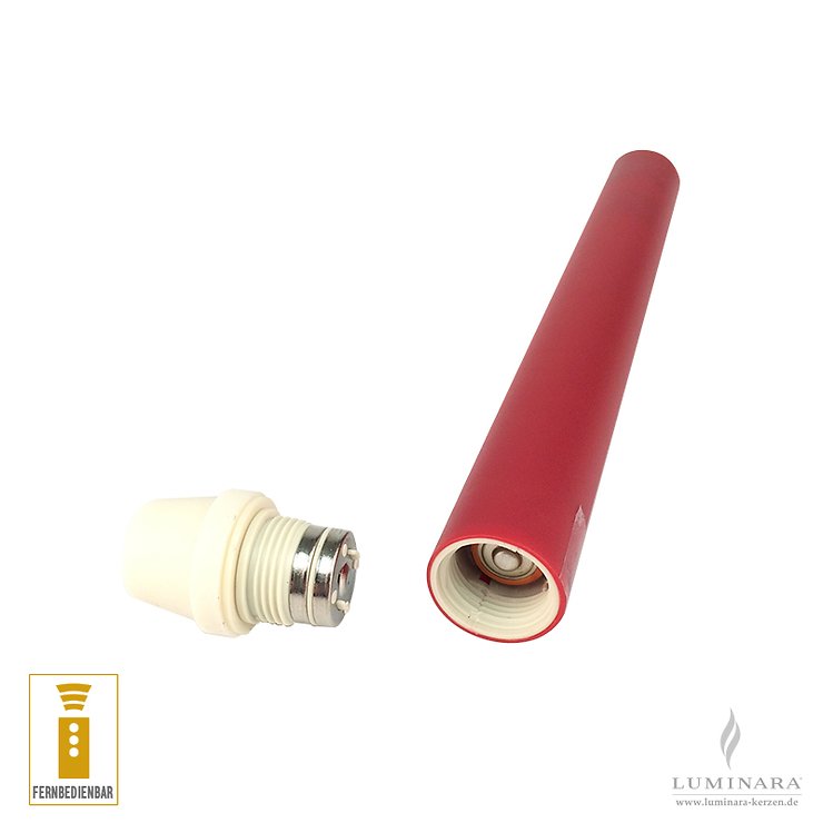 Luminara LED Stabkerze bordeaux fernbedienbar - Thumbnail 3