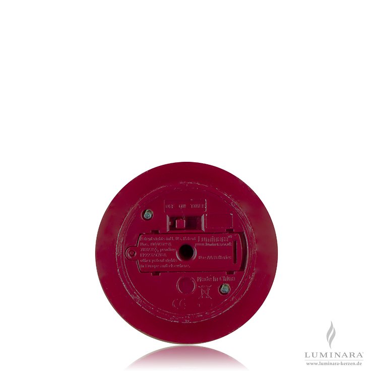 Luminara LED Kerze Echtwachs 8x23cm bordeaux glatt AKTION - Thumbnail 2
