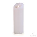 Luminara LED candela a LED vera cera 8x23 cm bianco liscio AZIONE - Thumbnail 1
