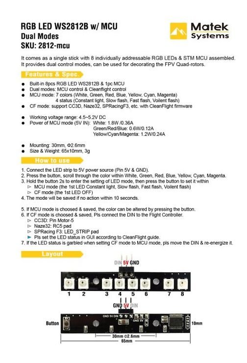 Matek RGB LED WS2812B mit MCU - Thumbnail 2