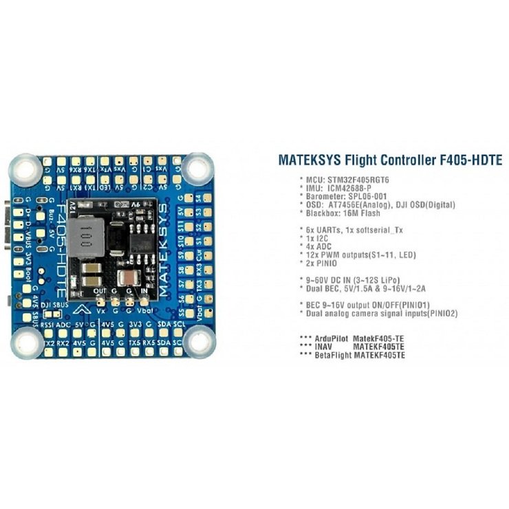 Mateksys F405-HDTE Flight Controller - Thumbnail 4