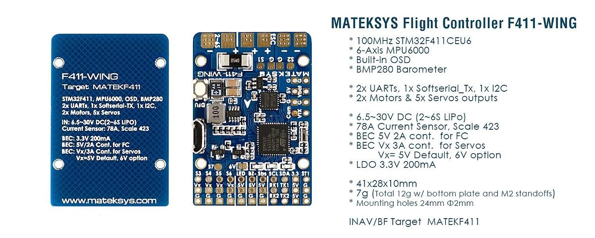 Matek Systems Flight Controller F411-Wing - Thumbnail 2