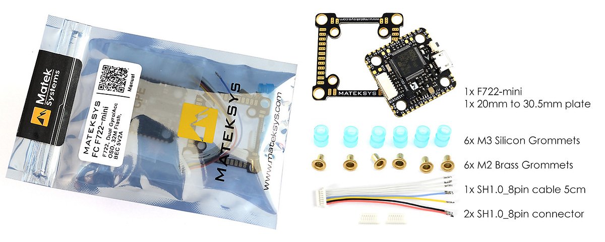 Matek Mini F7 Flight Controller FC OSD BlackBox 2 Gyros 20x20mm - Thumbnail 7