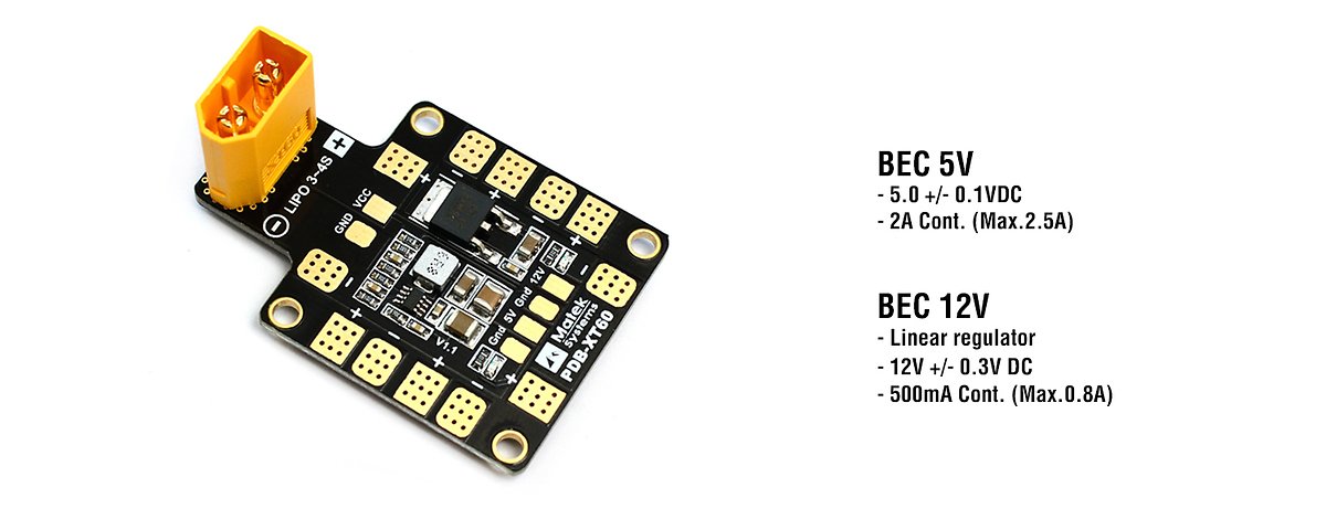 Matek PDB-XT60 mit BEC 5V und 12V - Thumbnail 2