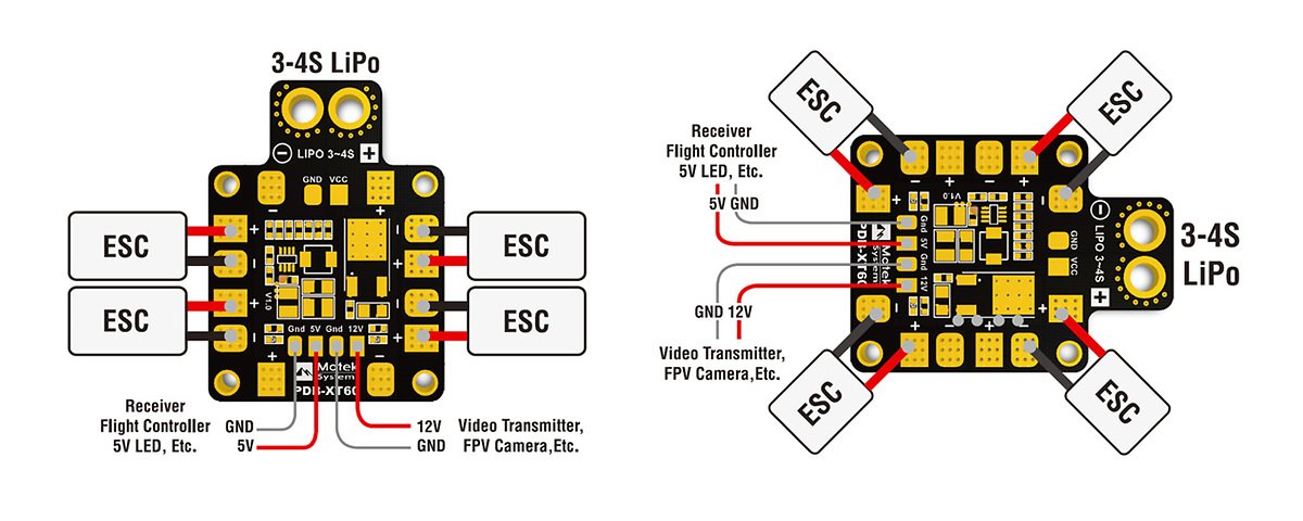 Matek PDB-XT60 mit BEC 5V und 12V - Thumbnail 4