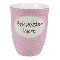 Mea Living Kaffeebecher Keramik 500 ml Schwesterherz - Thumbnail 3