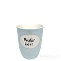 Mea Living Kaffeebecher Keramik 500 ml Bruderherz - Thumbnail 1