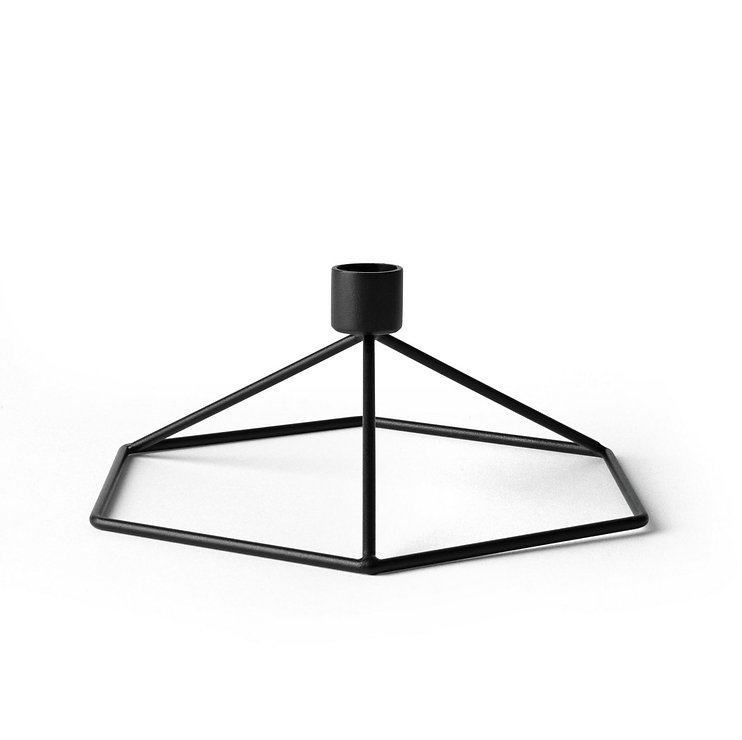 Świecznik na menu POV stalowy czarny - Thumbnail 1