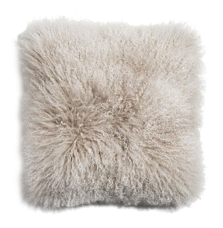 Natures Collection Kissen Tibetisches Schaffell 40 x 40 cm arctic sunrise - Thumbnail 2