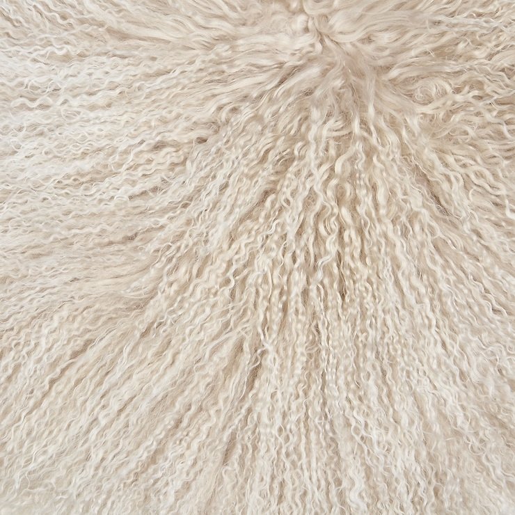 Natures Collection Kissen Tibetisches Schaffell 40 x 40 cm arctic sunrise - Thumbnail 1