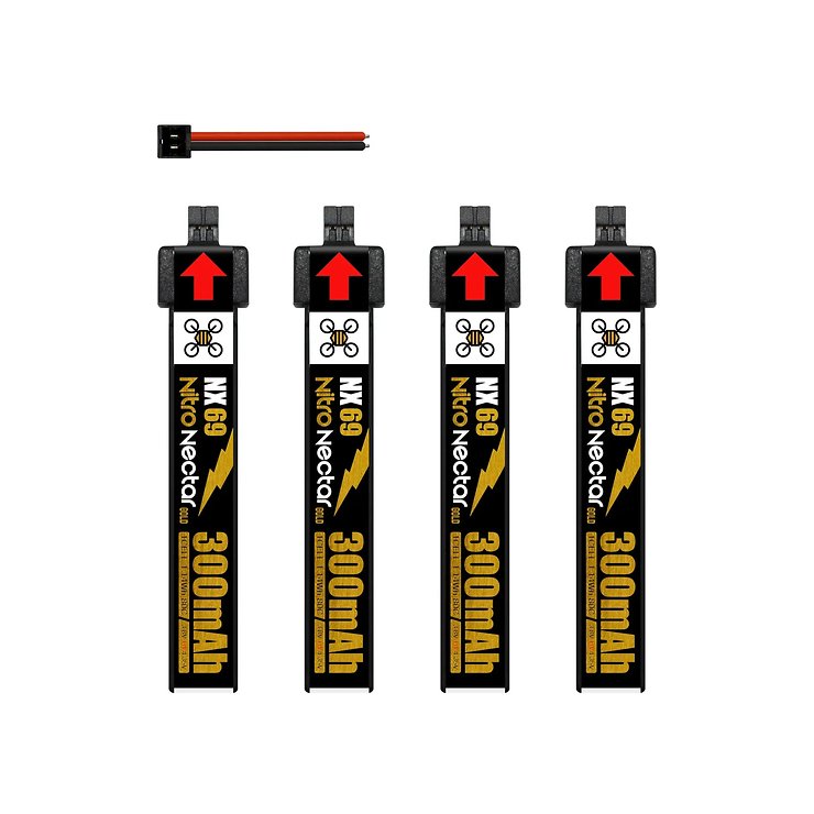 NewBeeDrone Nitro Nectar NX69 Batterie LiPo Akku 300mAh 1S 80C HV - Thumbnail 1