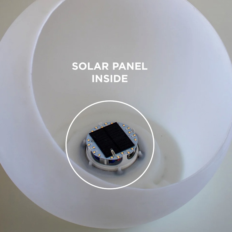 Lâmpada esférica Newgarden Buly LED com mudança de cor, energia solar e bateria recarregável, 40 cm, branca - Thumbnail 4