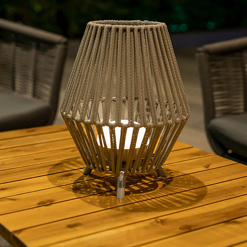 Newgarden Conta LED Tischlaterne warmweiß Akku 32,5 cm Beige