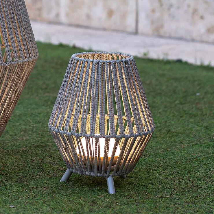 Newgarden Conta LED Tischlaterne warmweiß Akku 32,5 cm Beige - Thumbnail 3