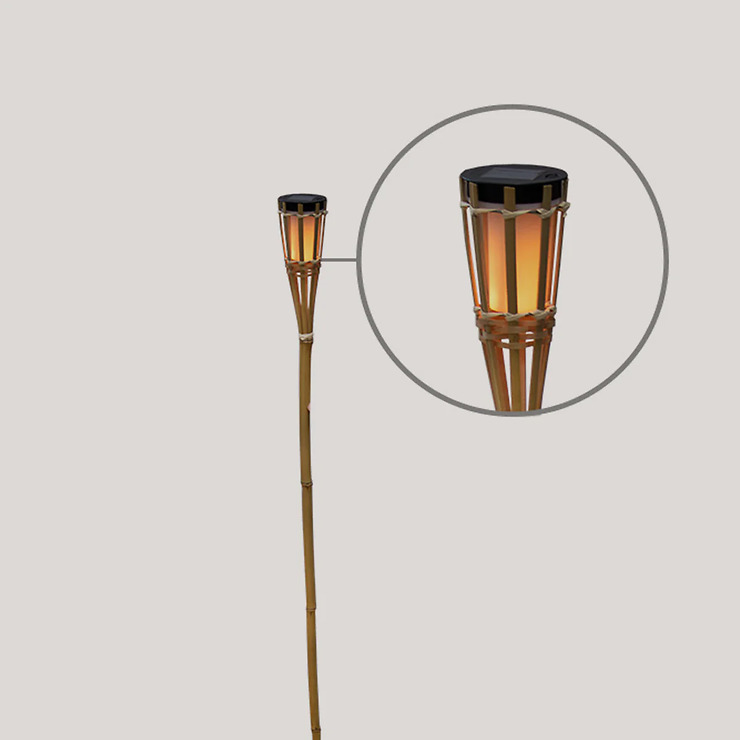 Newgarden Hiama LED Fackel Akku 120 cm Bambus Braun - Thumbnail 3