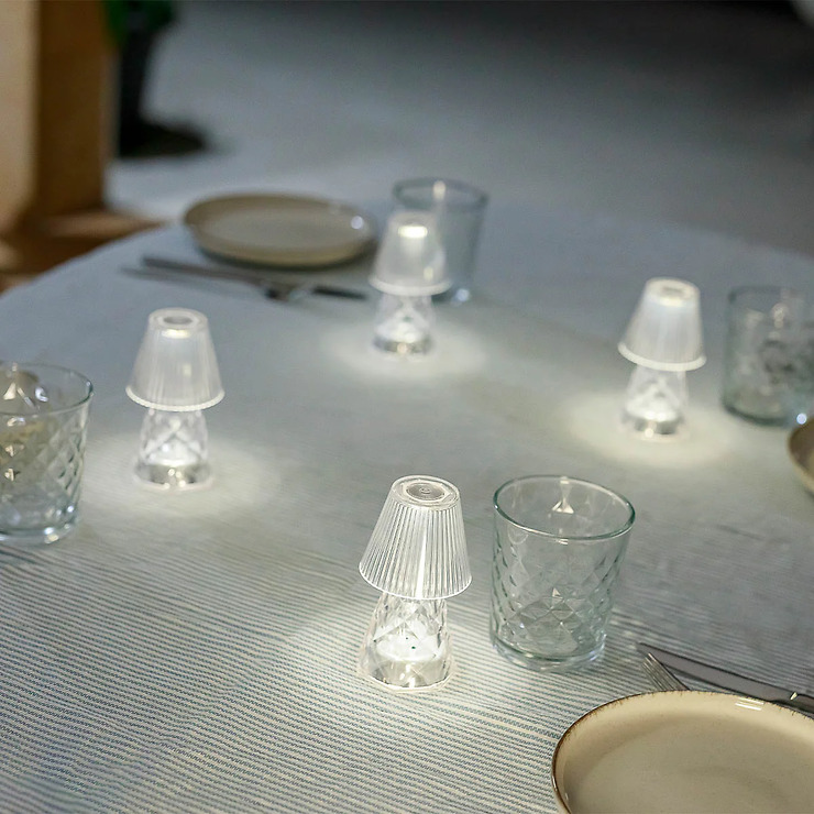 Newgarden Lola Lux LED Tischlampe warmweiß batteriebetrieben 12 cm Transparent - Thumbnail 2