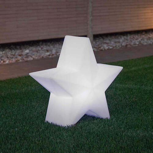 Newgarden Nova Leuchtstern LED Farbwechsel Solar und Akku 46 cm Weiß