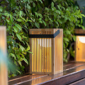 Newgarden Okinawa LED Laterne Solar und Akku 24 cm Bambus Braun - Thumbnail 1