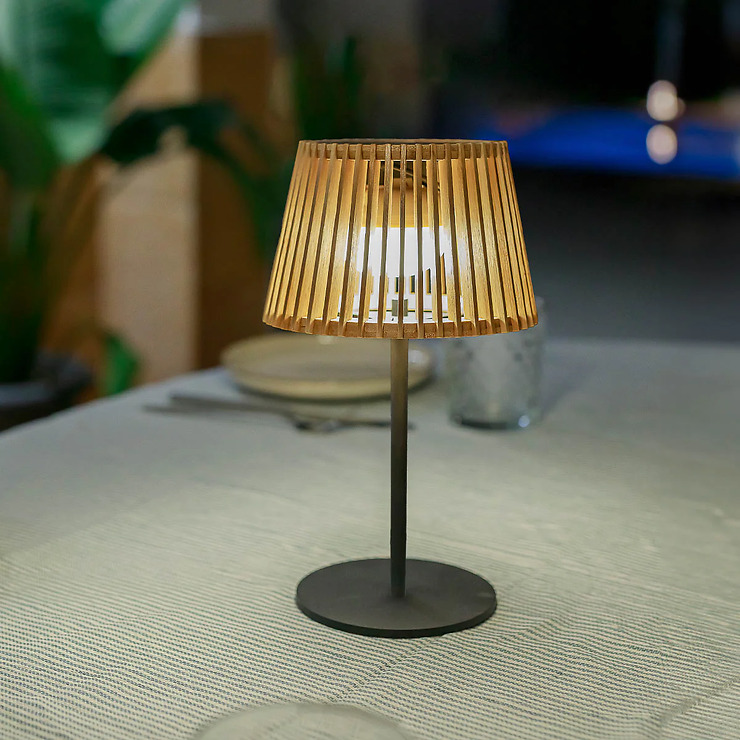 Newgarden Okinawa LED Tischlampe Solar und Akku 36 cm Bambus Braun - Thumbnail 2