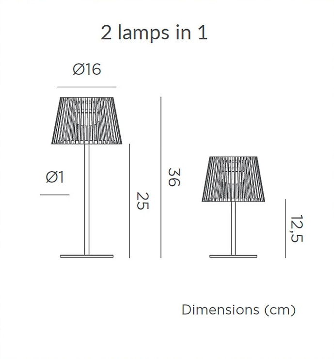 Newgarden Okinawa LED Tischlampe Solar und Akku 36 cm Bambus Braun - Thumbnail 9