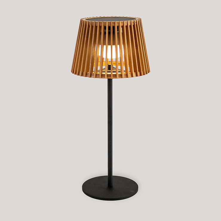 Newgarden Okinawa LED Tischlampe Solar und Akku 36 cm Bambus Braun - Thumbnail 8
