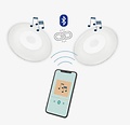 Newgarden Play Disc poolbelysning med högtalare, flytande, LED med färgväxling, 38 cm, vit - Thumbnail 4