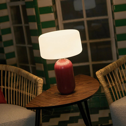 Newgarden Phoebe LED Tischlampe Solar und Akku 40 cm Bordeaux