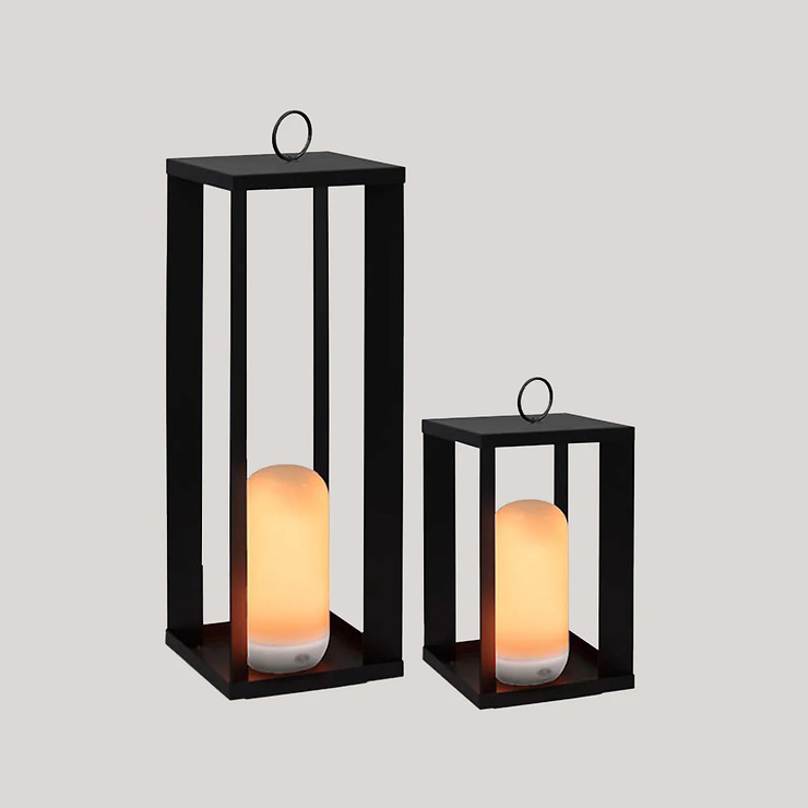 Newgarden Siroco LED Laterne warmweiß Akku 30 cm Metall Schwarz - Thumbnail 3