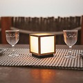 Newgarden Vega LED Tischlaterne Solar und Akku 14 cm Bambus Beige - Thumbnail 1