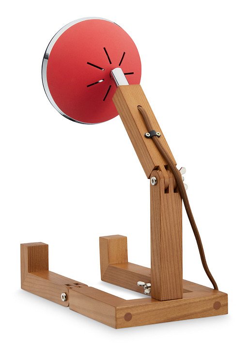 MR WATTSON Original LED Tischlampe Esche natur Metall Dream Red - Thumbnail 2