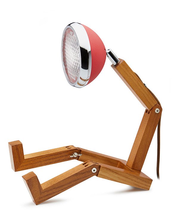 MR WATTSON Original LED Tischlampe Esche natur Metall Dream Red - Thumbnail 1