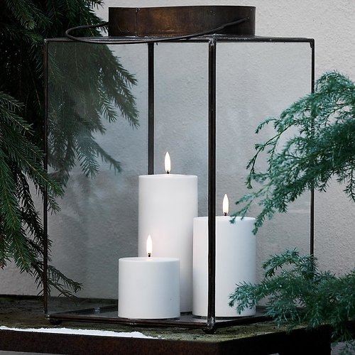 UYUNI Lighting Bougie LED PILLAR 7,8 x 17,8 cm blanc extérieur